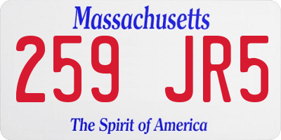 MA license plate 259JR5