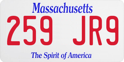MA license plate 259JR9