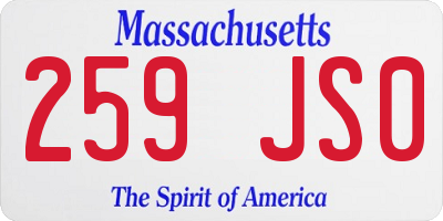 MA license plate 259JS0