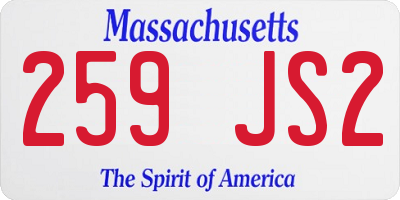 MA license plate 259JS2