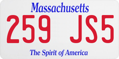 MA license plate 259JS5