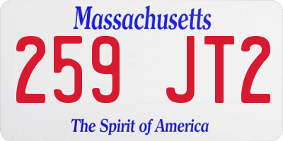 MA license plate 259JT2
