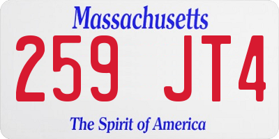MA license plate 259JT4