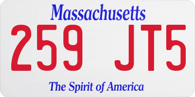 MA license plate 259JT5