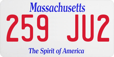 MA license plate 259JU2