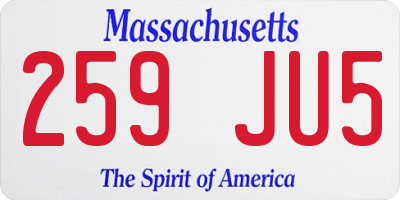 MA license plate 259JU5