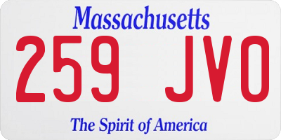 MA license plate 259JV0
