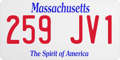MA license plate 259JV1