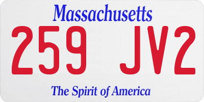 MA license plate 259JV2