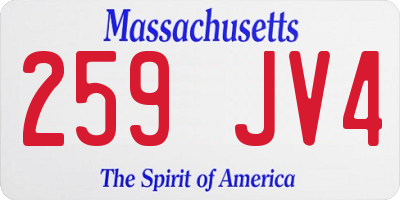 MA license plate 259JV4