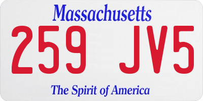 MA license plate 259JV5