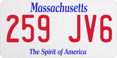 MA license plate 259JV6