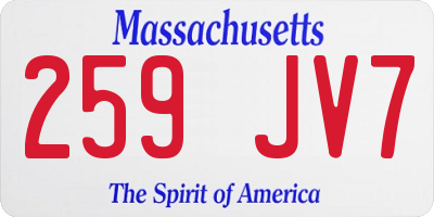 MA license plate 259JV7