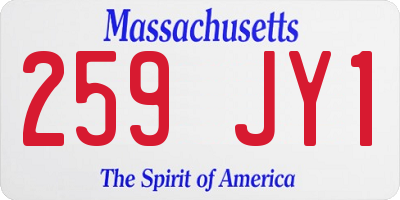 MA license plate 259JY1