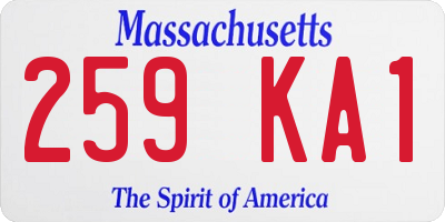 MA license plate 259KA1
