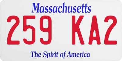MA license plate 259KA2