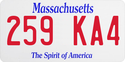 MA license plate 259KA4