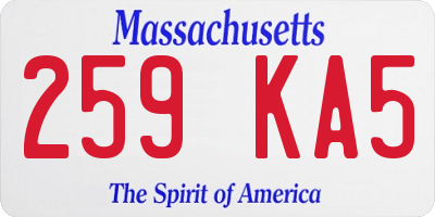 MA license plate 259KA5