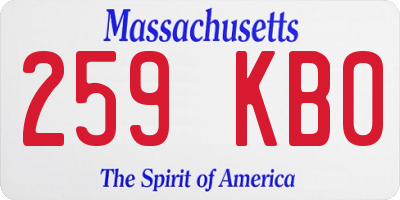 MA license plate 259KB0