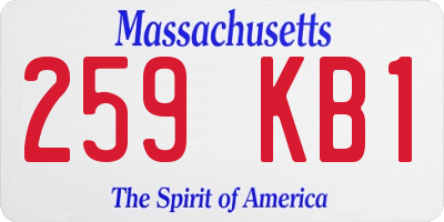MA license plate 259KB1