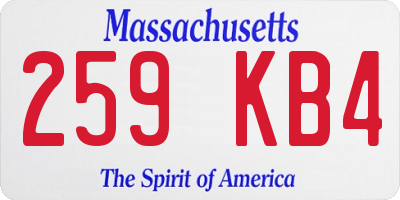 MA license plate 259KB4