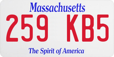 MA license plate 259KB5