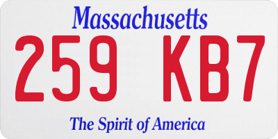 MA license plate 259KB7