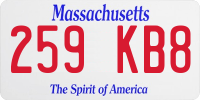 MA license plate 259KB8