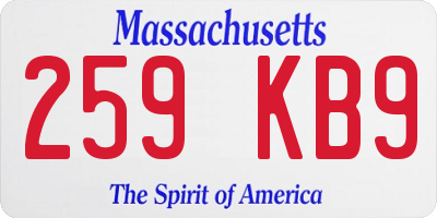MA license plate 259KB9