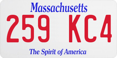 MA license plate 259KC4