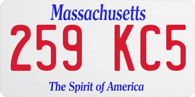MA license plate 259KC5