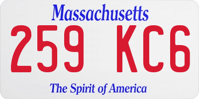 MA license plate 259KC6