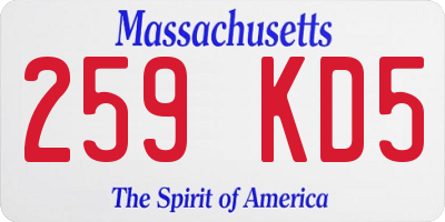 MA license plate 259KD5