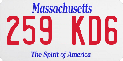 MA license plate 259KD6