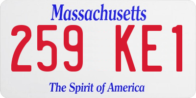 MA license plate 259KE1