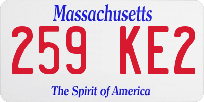 MA license plate 259KE2