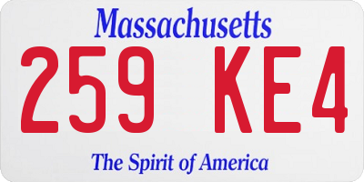 MA license plate 259KE4