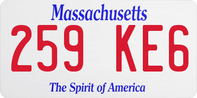 MA license plate 259KE6