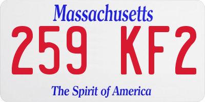 MA license plate 259KF2