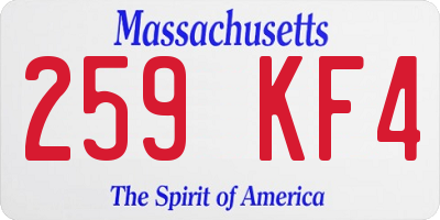 MA license plate 259KF4