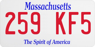 MA license plate 259KF5