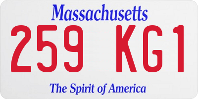 MA license plate 259KG1