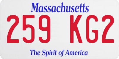 MA license plate 259KG2