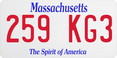 MA license plate 259KG3