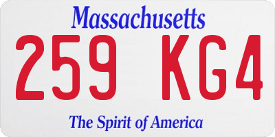MA license plate 259KG4