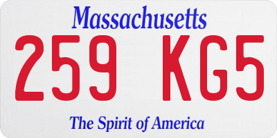 MA license plate 259KG5