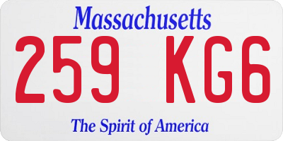 MA license plate 259KG6