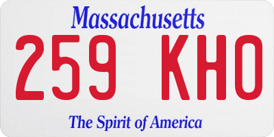 MA license plate 259KH0