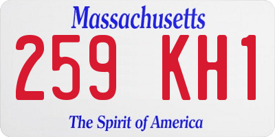 MA license plate 259KH1