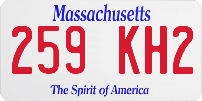 MA license plate 259KH2